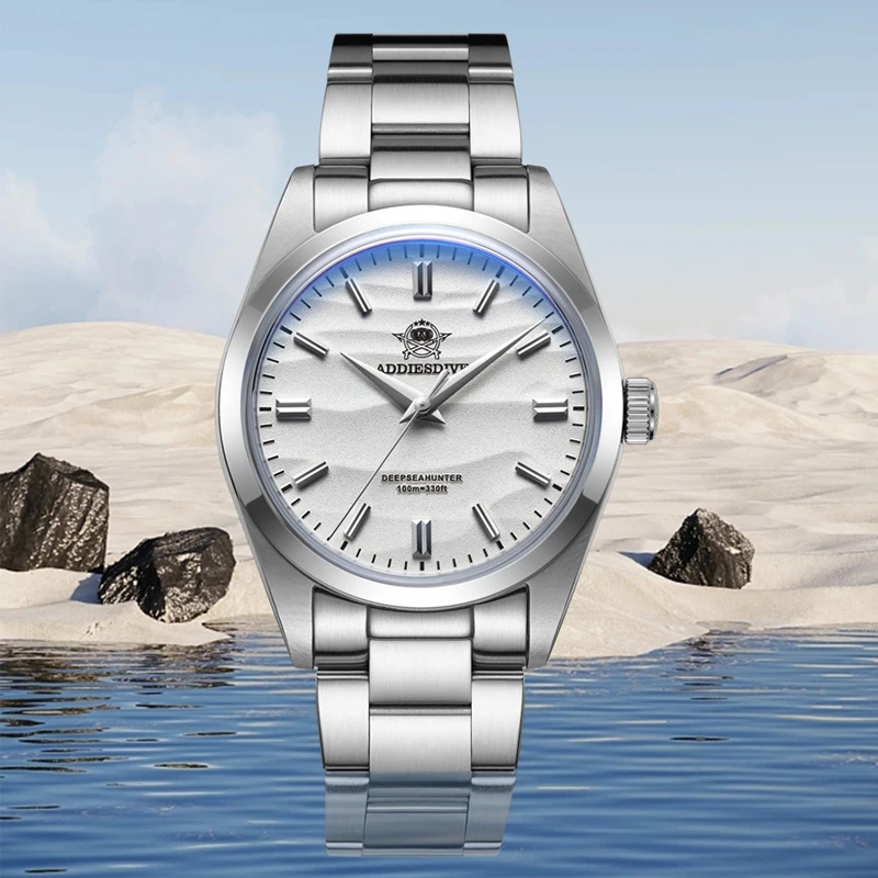 Doplnky AD2030 Pánske Quartz Watch 10bar z nehrdzavejúcej ocele potápačské hodinky Bubble zrkadlo kvet