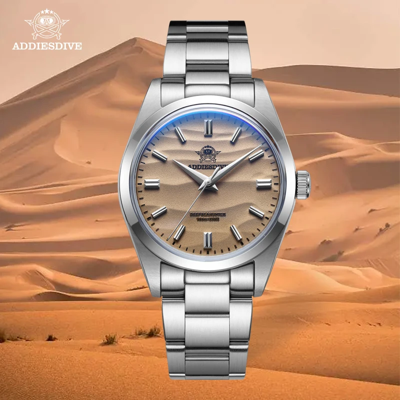 Doplnky Nové 36 mm mužov náramkové hodinky Luxusné kvetináče sklenené sklo Ar potiahnuté Quartz hodinky 10bar WotoProof Reloj Hombre AD2030