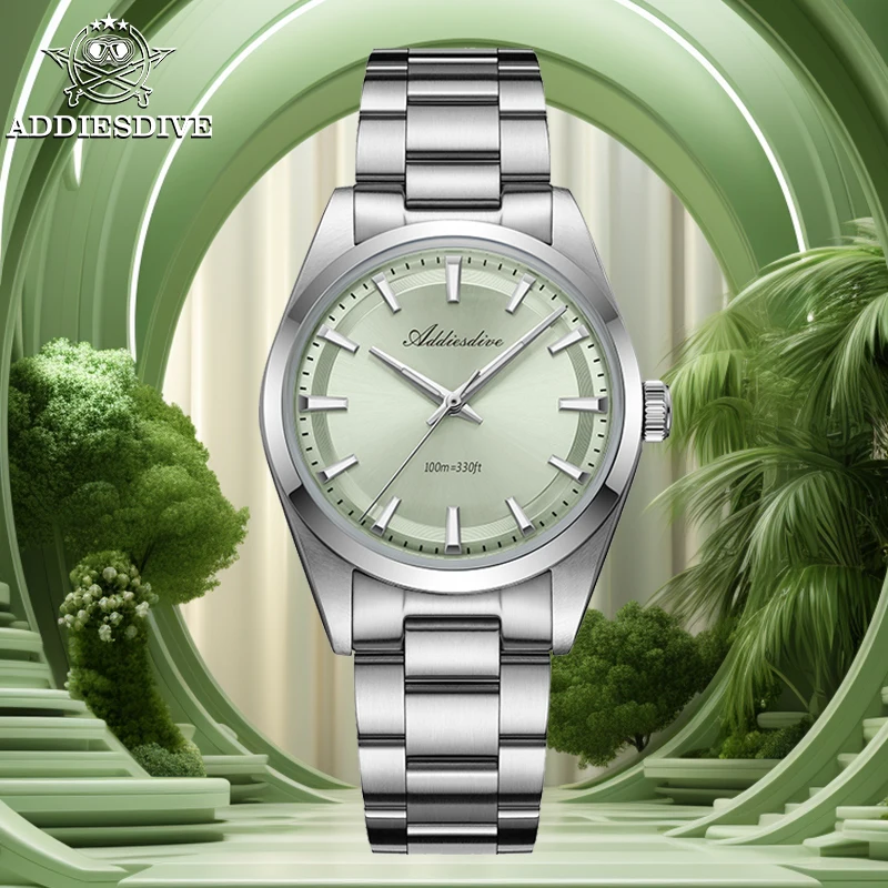 Doplnky Nové Quartz Watch Men Luxusný VH31 AR Choating 100 m nepremokavá prírodná zelená 316L z nehrdzavejúcej ocele Luminát 36mm hodinky 36 mm