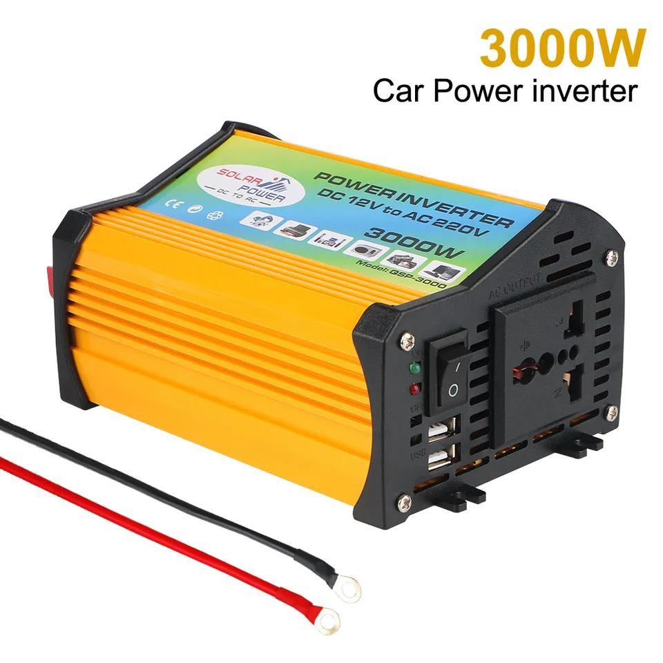 Doplnky vozidla s invertorom s invertorom pre konvertor prevodníka vozidla 3000W Invertor DC 12V až 220 V Universal