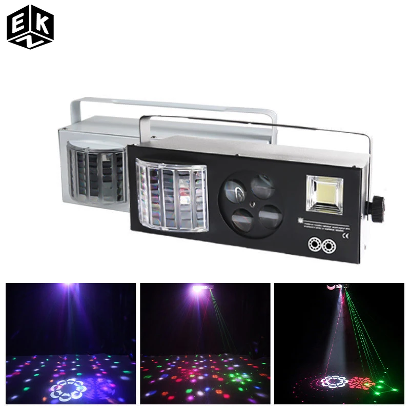 Doprava bezplatná LED vzor Strobe 4 v 1 laser DJ Disco Stage vhodné pre klub domácej strany DMX512 CONTROL