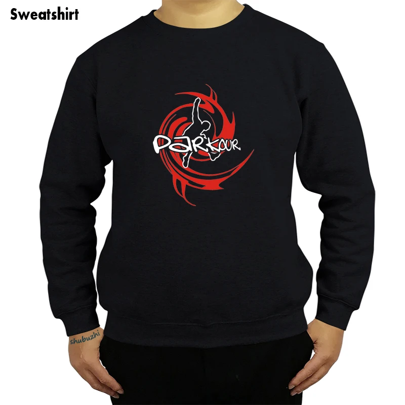 Doprava jesenná zimná móda Top New Parkour Jump High Free Runner Extreme Miking Men O-Neck Pánska kapucňa SBZ8255