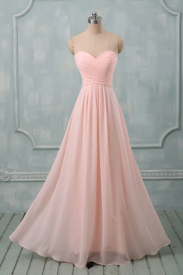 Doprava Pastel Colors Družičky Šaty na svadobnú hostinu dlhé A-line srdiečko šifónové formálne šaty Vestidos