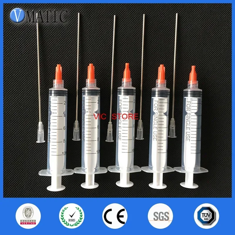 Doprava zadarmo Kvalita 5 sád 10 ml/10ccc luer Lock Dispencing Striedky s 10 cm 100 mm dĺžkou trubice 16 g tupej hrotovej ihly