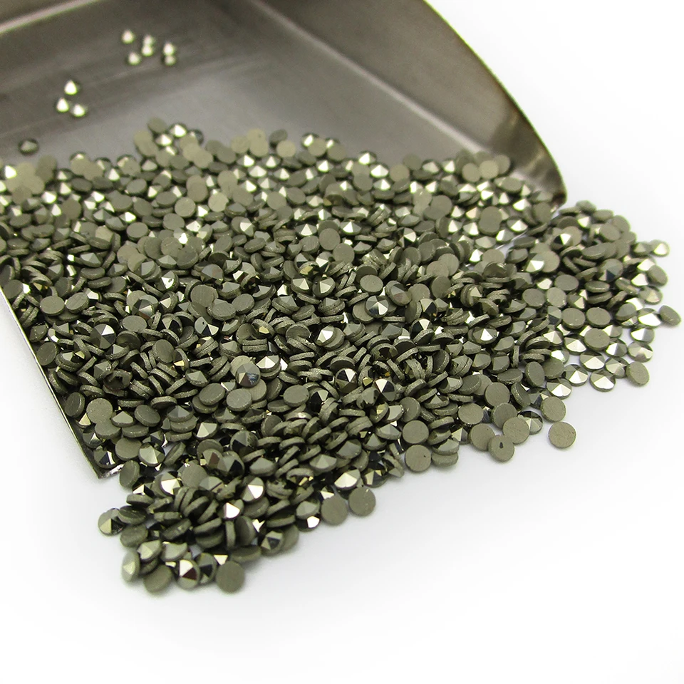 Doprava zdarma 1,0 ~ 2,0 mm okrúhly tvar plochý zadný chrbát Mosadz Color Natural Marcasite Stone pre výrobu šperkov
