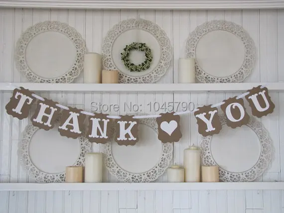 Doprava zdarma 1 x Romantické ďakujem za banner svadobnú hostinu Garland Decoration Supplies Photo Prop