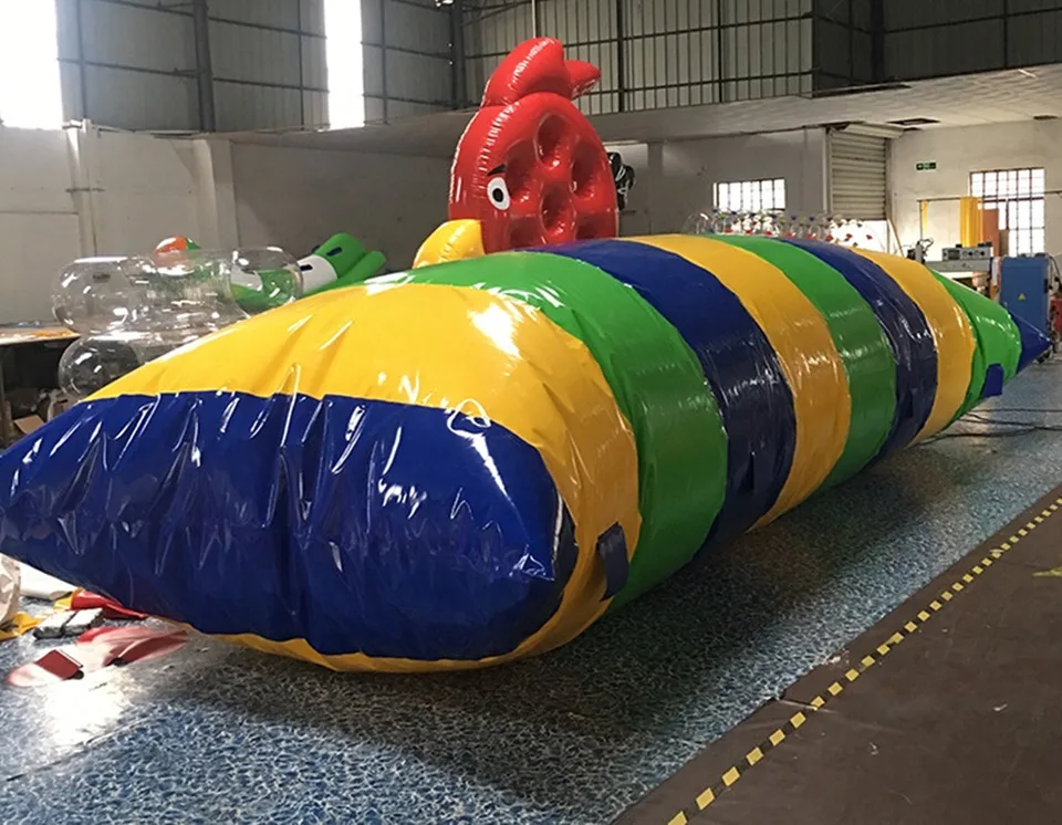 Doprava zdarma 11x3m 0,9 mm PVC nafukovacia nafukovacia katapultná taška Odskočenie vankúšov Voda nafukovacia vrecko Vzduch vankúšik Trampoline