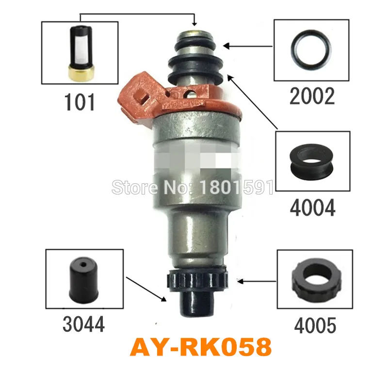 Doprava zdarma 4 súpravy na opravu injektora paliva pre Mazda 323 1994 Zodpovedané Mazda-Kia 1.6/1,8 195500-2040 Sevince Kit (AY-RK058)
