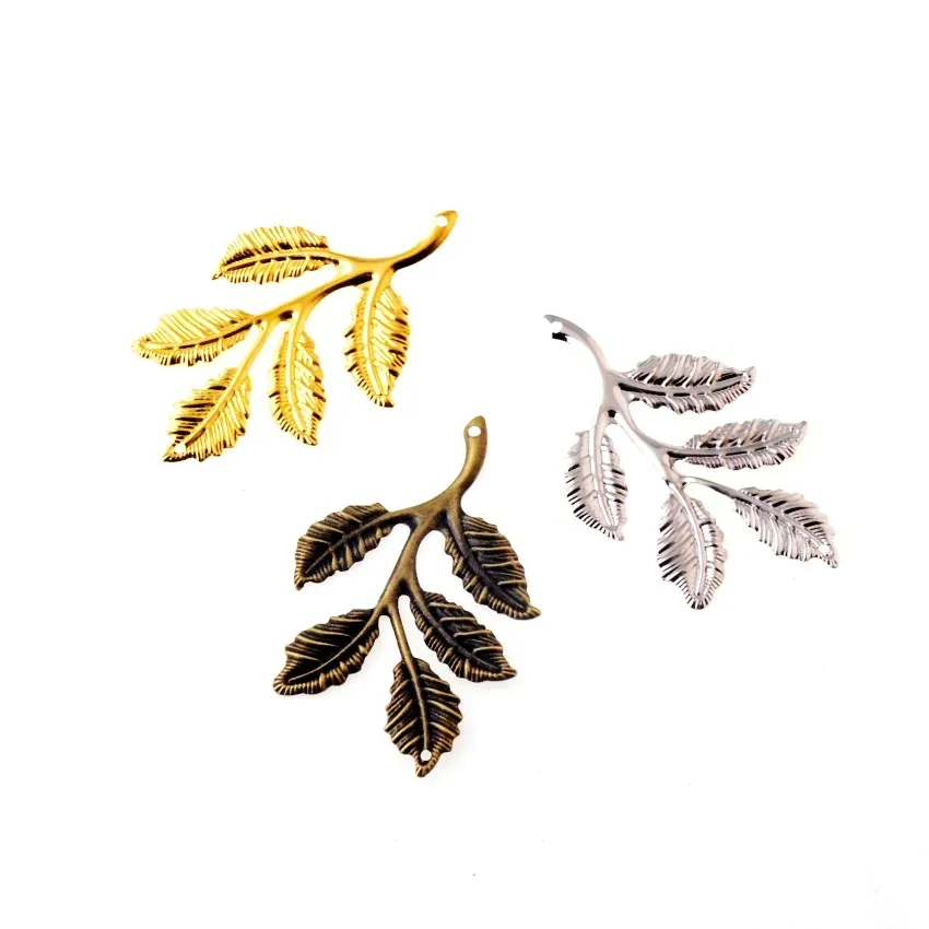 Doprava zdarma 40ks Leaf Filigree Wraps Konektory Kovové remeslá Darček dekorácia DIY 50x32mm