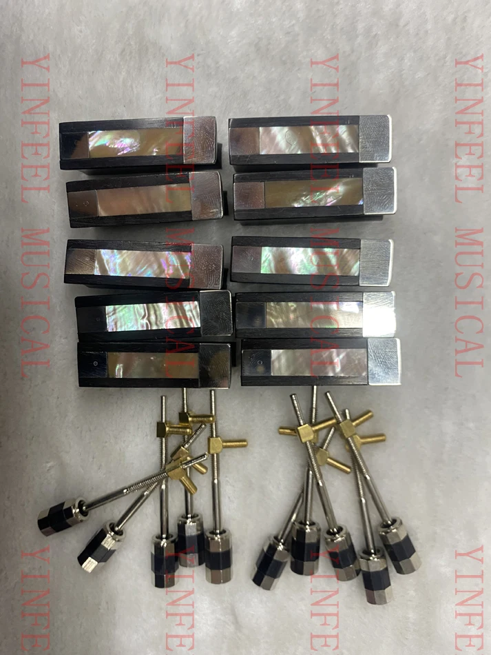 Doprava zdarma Doprava zadarmo 10pc husľové žaby Vysoko kvalitné Abalone Shell Nick-Silver namontované ebony žaba pre 4/4 husľový luk