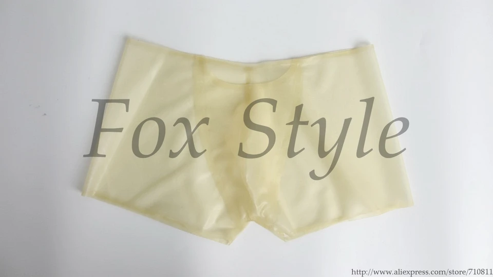 Doprava zdarma! latex sexy šortky s vreckovým frontom pre mužov v 0,3 TraSparent Exotic Penies diery