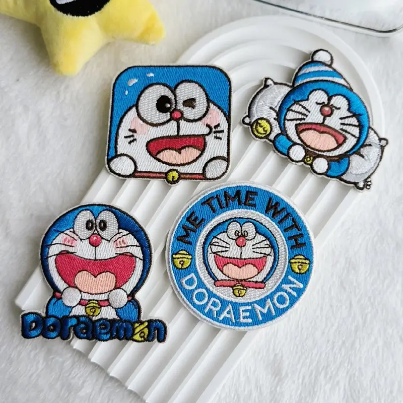 Doraemon jingle mačka roztomilé vyšívané handričku na patch downový dok