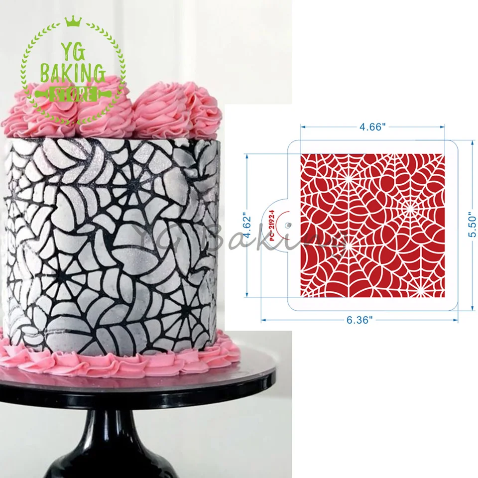 Dorica New Spider Web Design Lace Side Plast Cake Stencil DIY pečivo šablóna tortu zdobenie náradie kuchynské potreby Bakeware