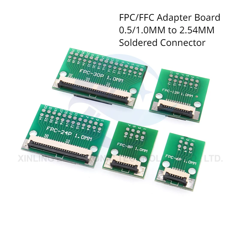 Doska adaptéra FPC/FFC 0,5/1,0 mm až 2,54 mm spájkovaný konektor 4/5/8/10/12/14/16/20/26/3040/45/50/60 PIN