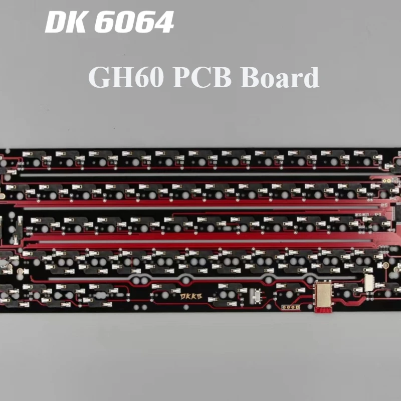 Doska DK6064 PCB pre mechanickú klávesnicu Wireless Bluetooth Tri-režim ISO ANSI HOTSWAP SPORTSKA SPOTNATKA pre klávesnicu GH60