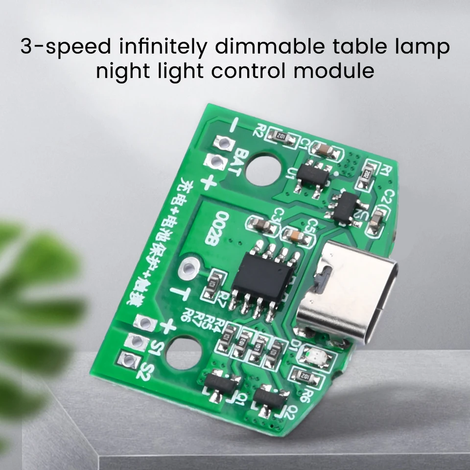 Doska obvodov typu C Desk Disk Doska USB nabíjanie 3-stupňový nekonečne stmievateľný modul riadenia dotykového svetla LED dotykové svetlo