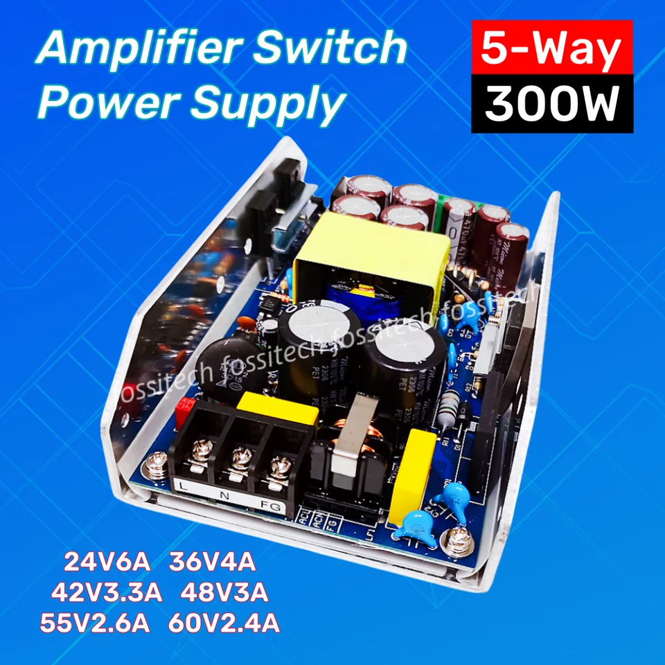Doska prepínača digitálneho zosilňovača PSU 300W Zosilňovač prepínanie napájania 5-cestný výstup ± 24V 36V 42V 48V 55V 60V 15V DC12V