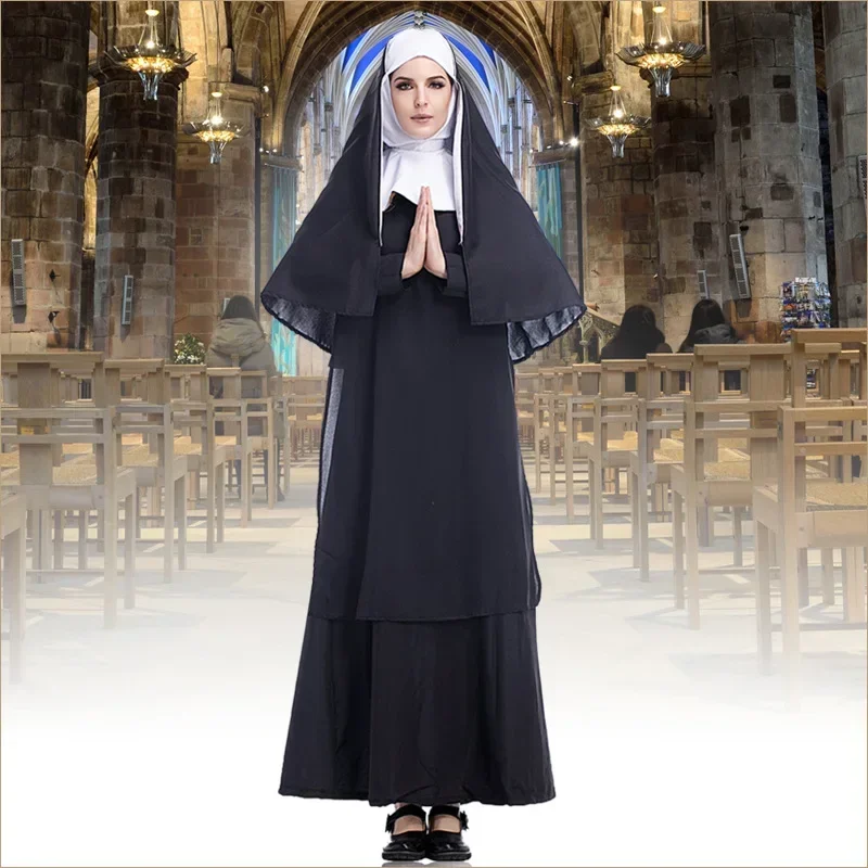 Dospelá cosplay tradičná sestra mníška kostýmy Náboženské katolícke misionári kostýmy
