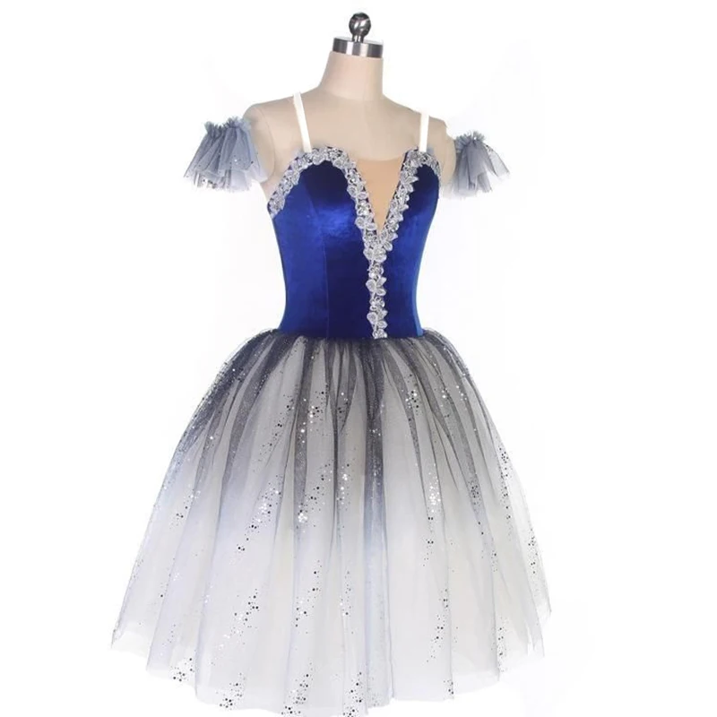 Dospelé deti dlhý profesionálny balet tutu labuť jazero Balet kostým balerína baletné šaty dievčatá Dievčatá Dancewear Velvet Top