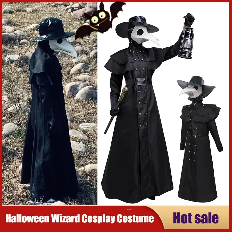 Dospelé deti Halloween kostým Stredoveké kapucňové rúcho mor moru Doktor vták Cosplay horrord mních mních steampunk karneval maškaráda plášť