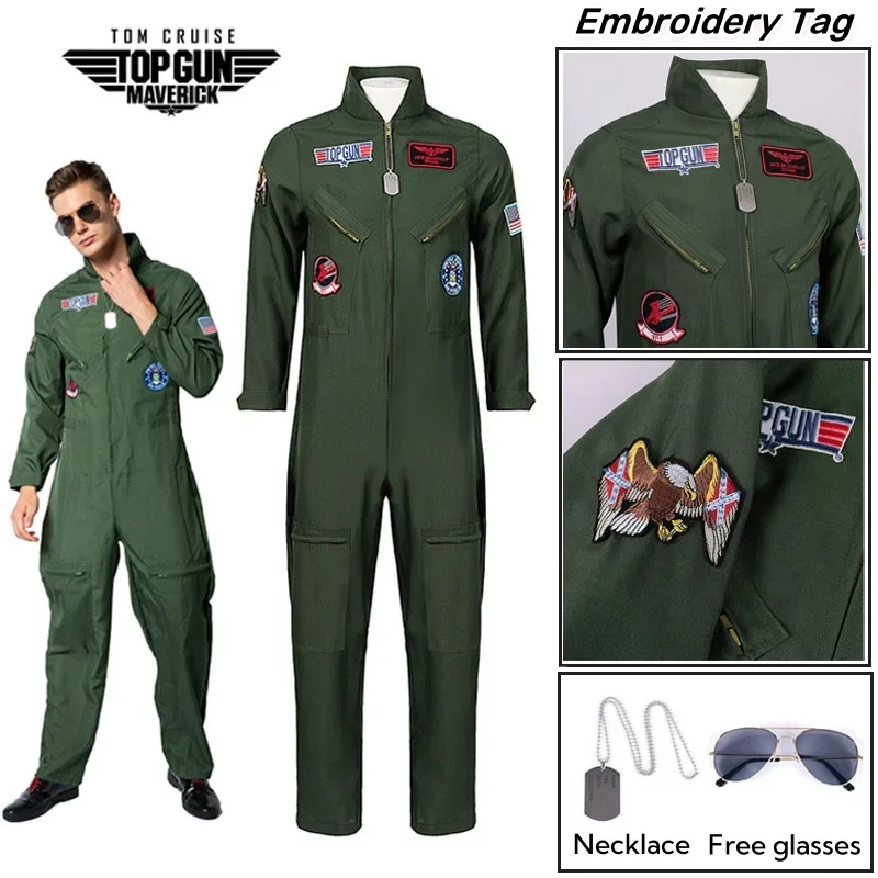 Dospelé deti pilot kostým Air Force Flight Suit Roleplay Obliekanie s leteckými doplnkami Men armáda zelená vojenská pilotná kombinéza