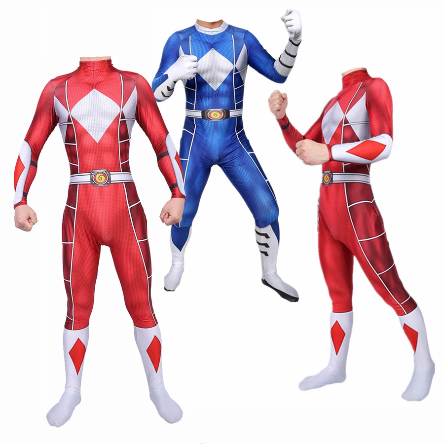 Dospelé deti Power Samurai Sentai Shinkenger Rangers kostým superhrdina cosplay halloween narodeninové oslavy zentai cucksuit