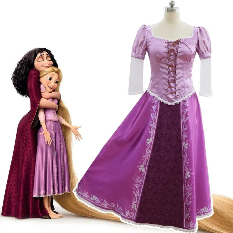 Dospelé dievčatá Rapunzel Karneval Halloween Party Fancy Dress Cosplay kostým zamotaný rapunzel princezná kostým pre ženy Purple VS4