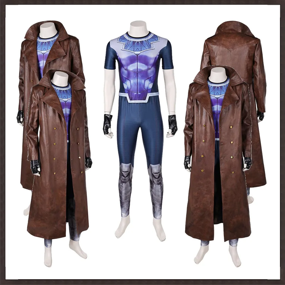 Dospelí muži gambit cosplay remy fantasy lebeau tričká nohavice na kabátové rukavice kostýmy maskovanie oblečenia Halloween karneval