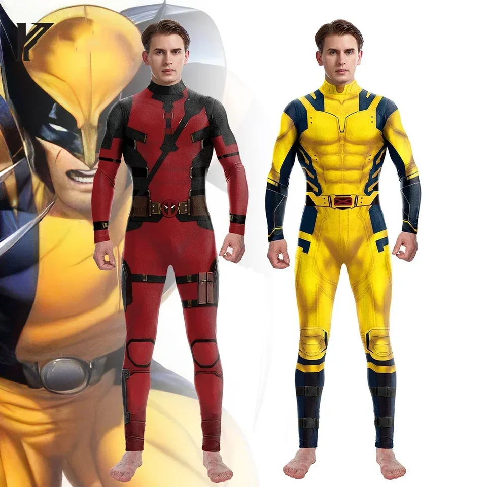 Dospelí muži superhrdina Deadpool Wolverine Cosplay kombinézy Wolverine Cosplay kostým mužov Ženy Dievčatá Dievčatá Halloween Party Bodysuit