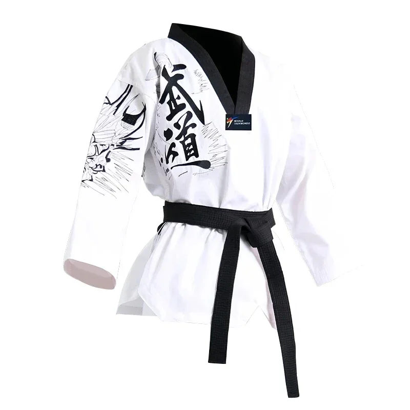 Dospelí muži Ženy Master taekwondo uniformy Dobok Tae kwon do trénera obleky zadarmo biely pás karate oblečenie