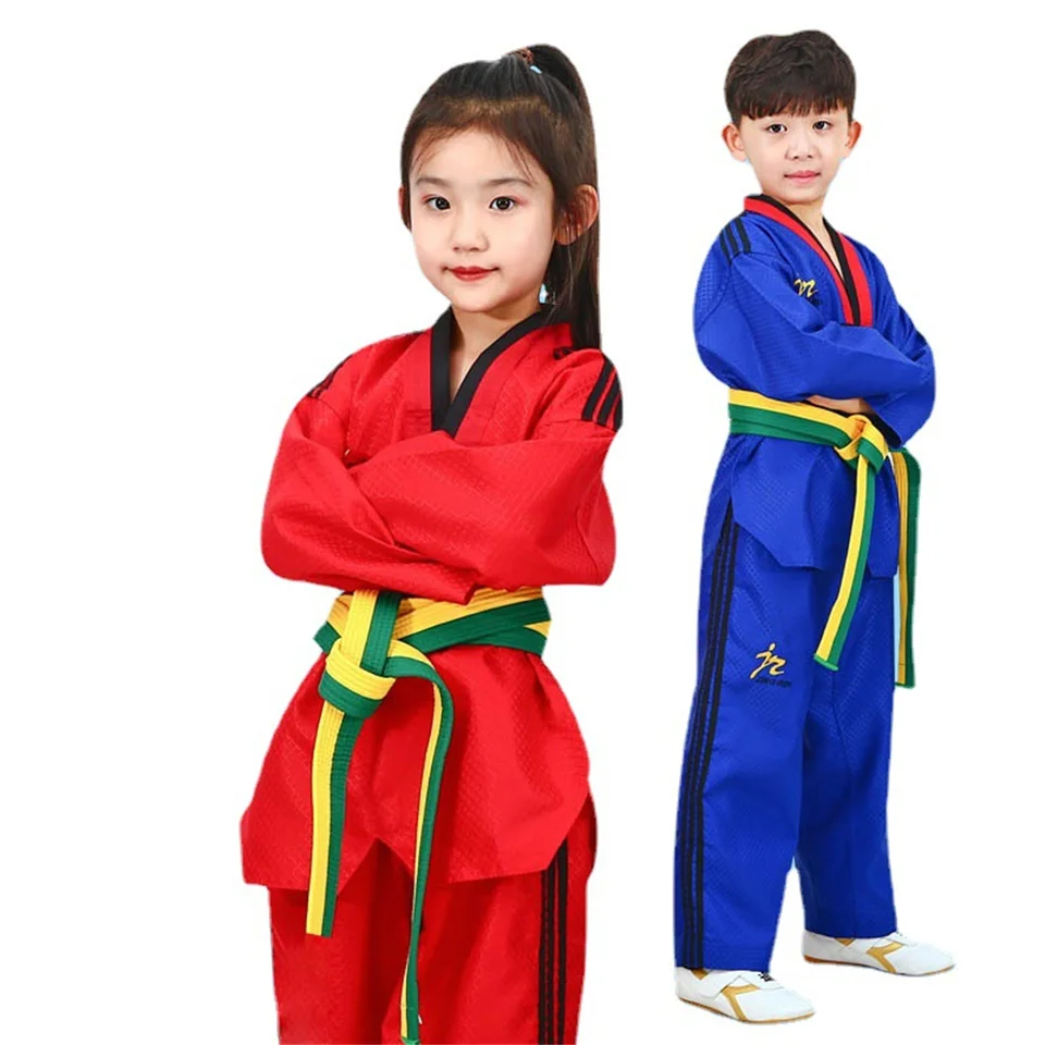 Dospelý a deti taekwondo obleky Jujutsu Dobok Kungfu Coach Uniforma Men Women Karate Tirla a Pants Set Gymnasium Training Suit
