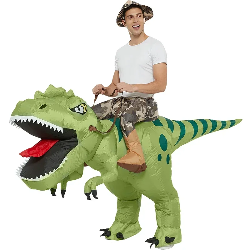 Dospelý nafukovací kostým Halloween Dinosaurus kostýmy jazdia na koni t rex vtipný maskot cosplay kostým pre mužov dino anime karikatúra