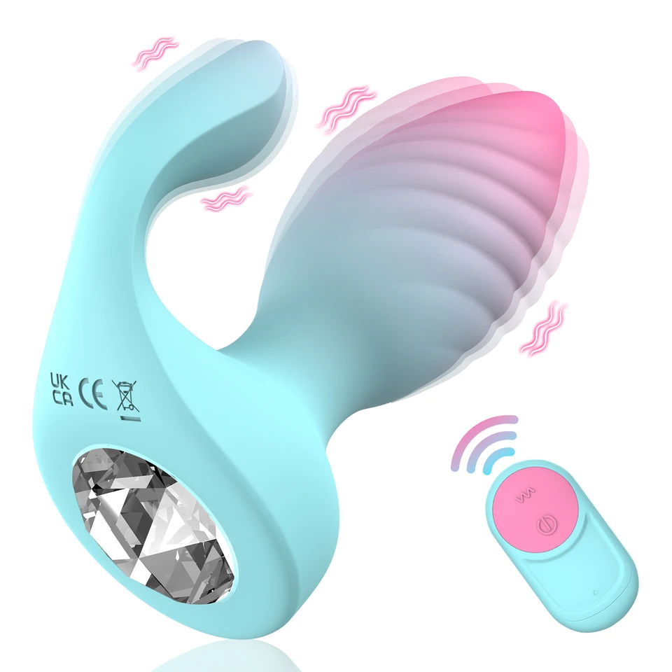 Dospelý sex hračky ženská zástrčka 2-v-1 Vibrátorový stimulátor diaľkového ovládania klitorálne stimulátor duálny motor
