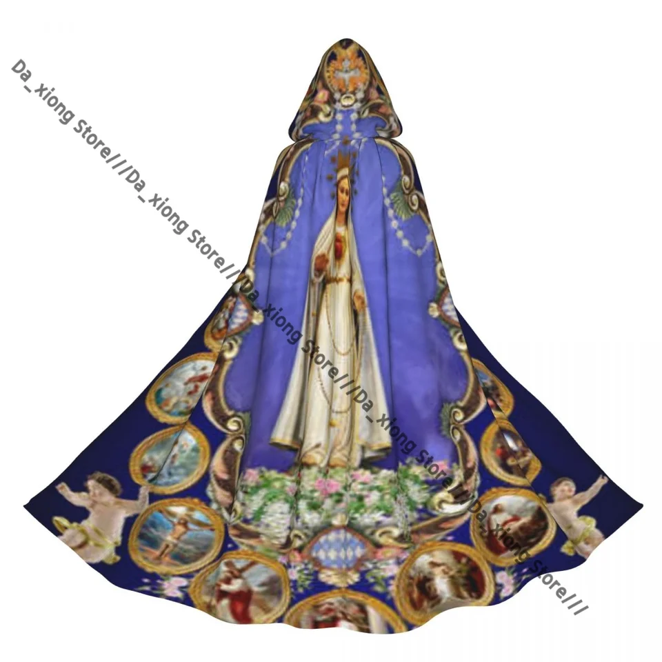 Dospelý svätý ruženec a Fatima's Panna Mary Cloak Cloak Cape s kapucňou Stredoveké kostýmy Čarodejnica Wicca Vampír