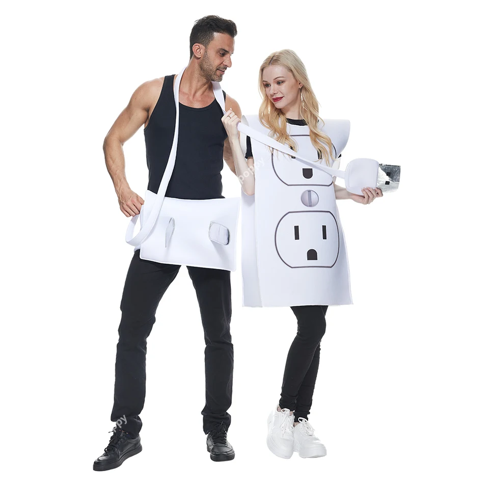 Dospelý vtipný USB/Light Plug and Socket Pary Set Halloween Kostý