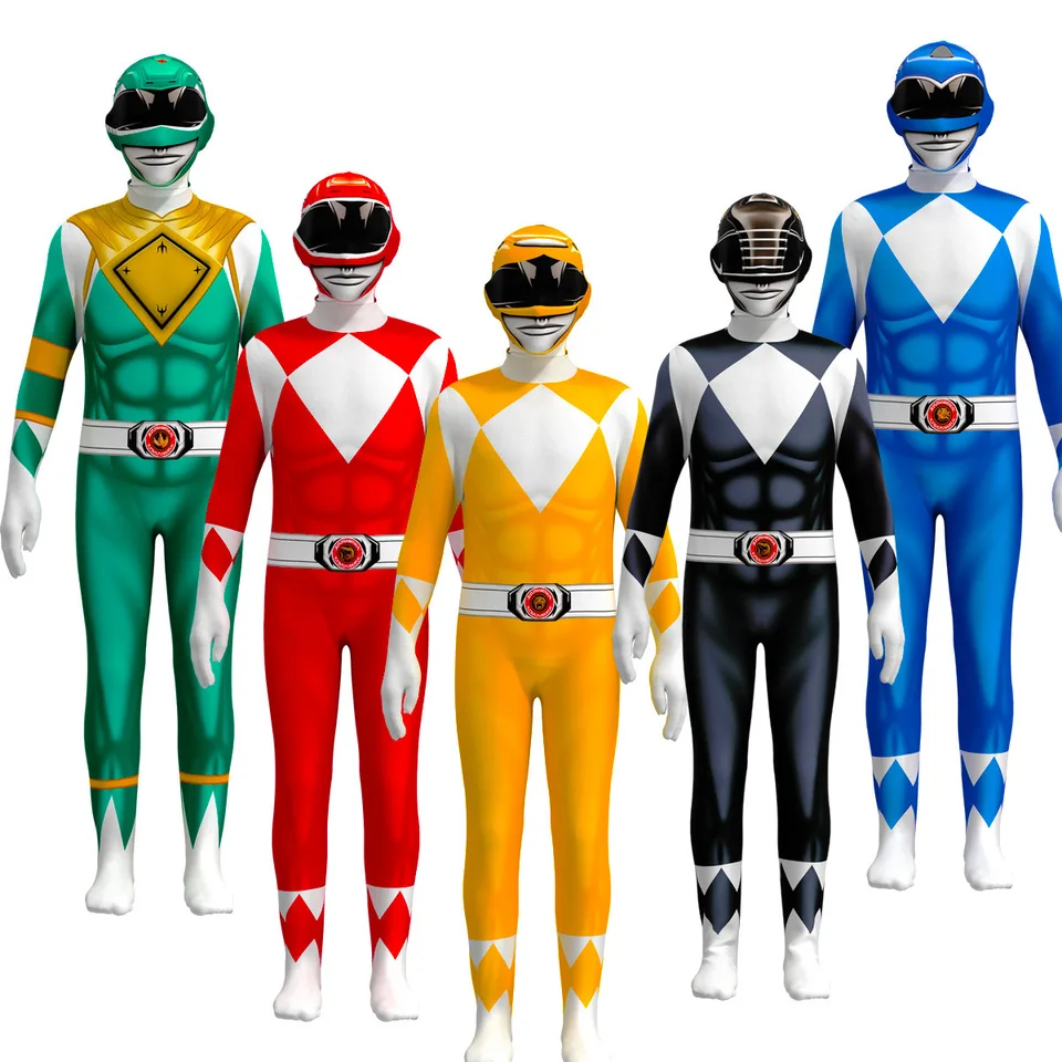 Dospelý výkon Samurai Red Rangers Cosplay kostým pre deti Halloween Sentai Shinkenger Rangers Mask Bodysuit Plus Oblečenie veľkosti