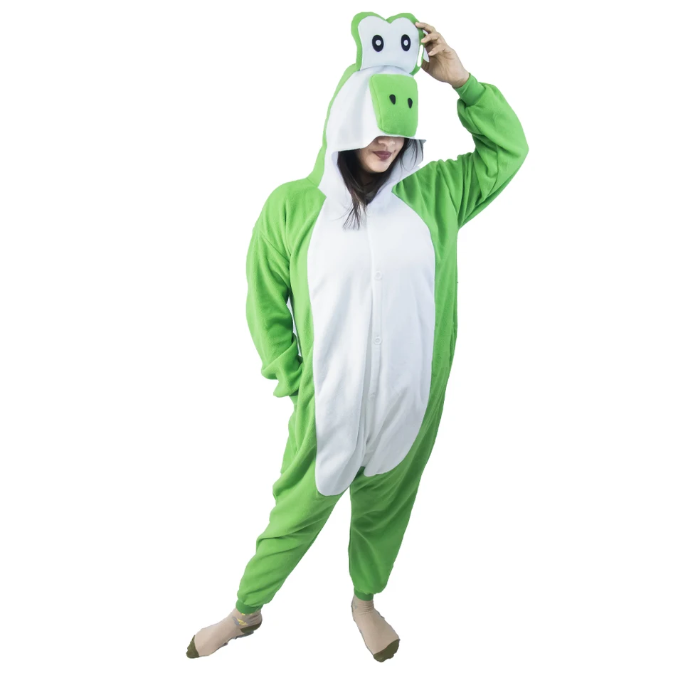 Dospelý Yoshi kigurumi Onesie pyžamá teplý mäkký fleece karikatúra zvierat Ženy Halloween Cosplay kostým pyžamy pyžamy