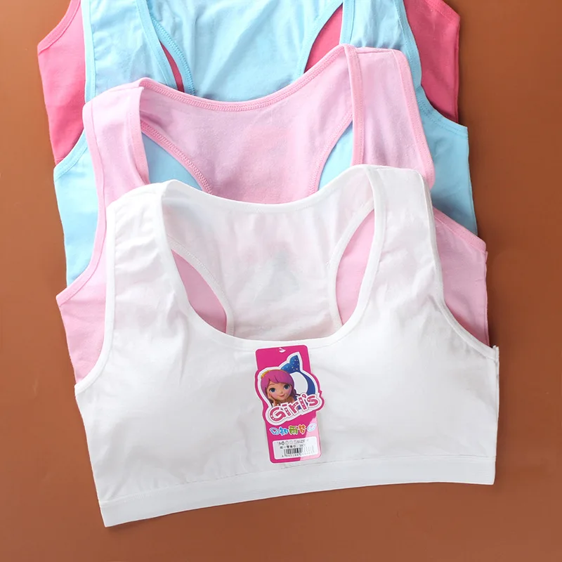 Dospievajúce dievčatá spodná bielizeň dospievajúce adolescente bavlna podprsenka letné tenké puberty Tank tops lacné veci kvapky KF015