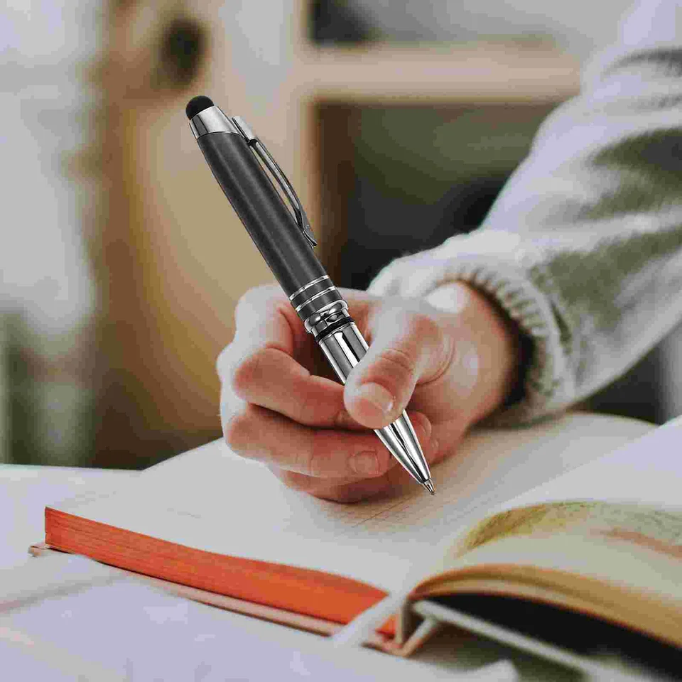 Dotyk guľôčkové pero denne používať písanie stylus vnútorný guľôčkový galpen s osvetleným tipom kovovou kanceláriou LED