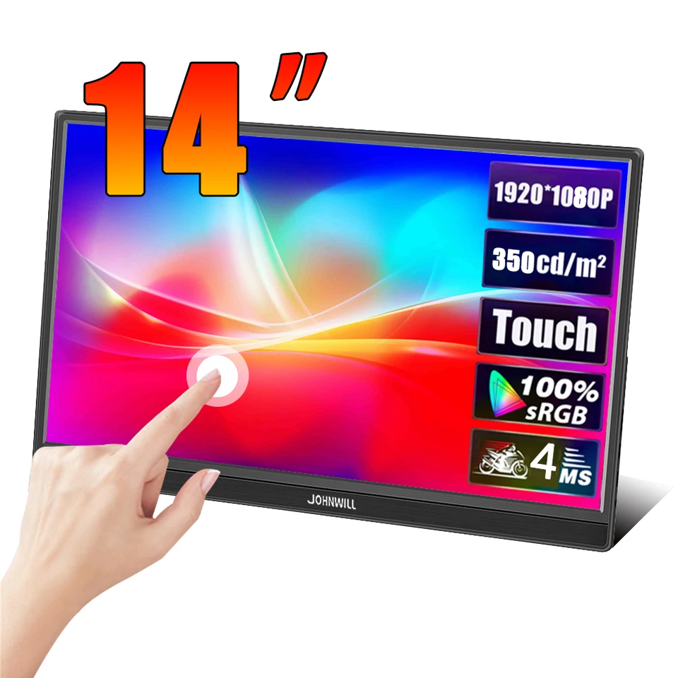 Dotyková obrazovka počítača 14 palcov 1920x1080 HD 60Hz IPS IPS Panel Prenosný monitor SPINT SWINT