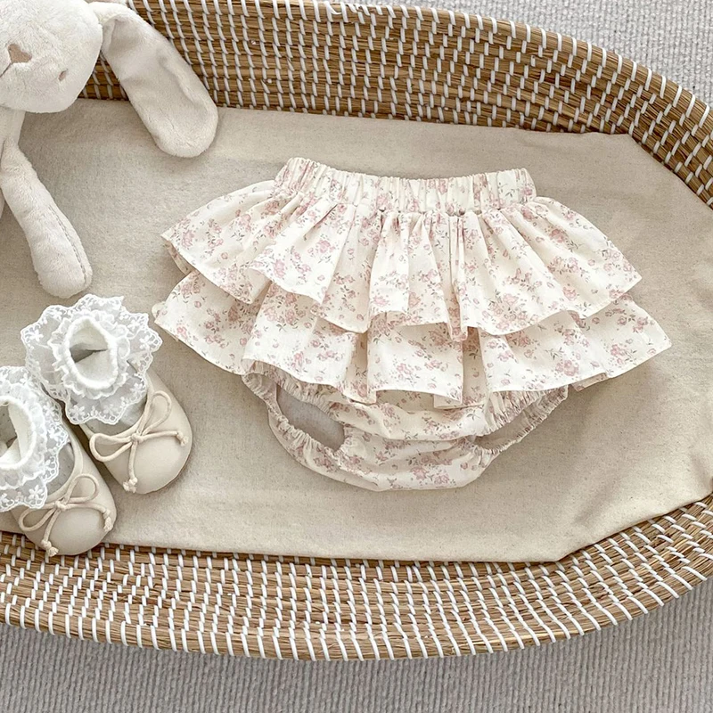 Double Layes Dievčatá sukne sukne 0-4y letné vintage ružové/čierne kvetinové dievčatá tutu sukňové bavlnené batoľa pettiskirt leto