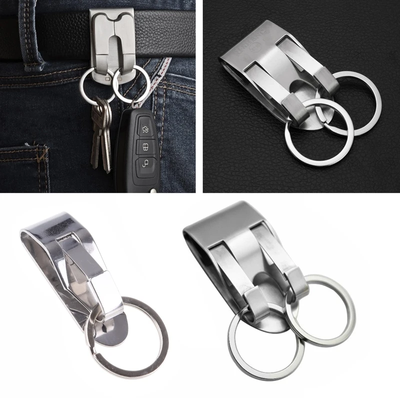 Double/ Single Ring Secure Belt Clip pre držiak na kľúč s kovový
