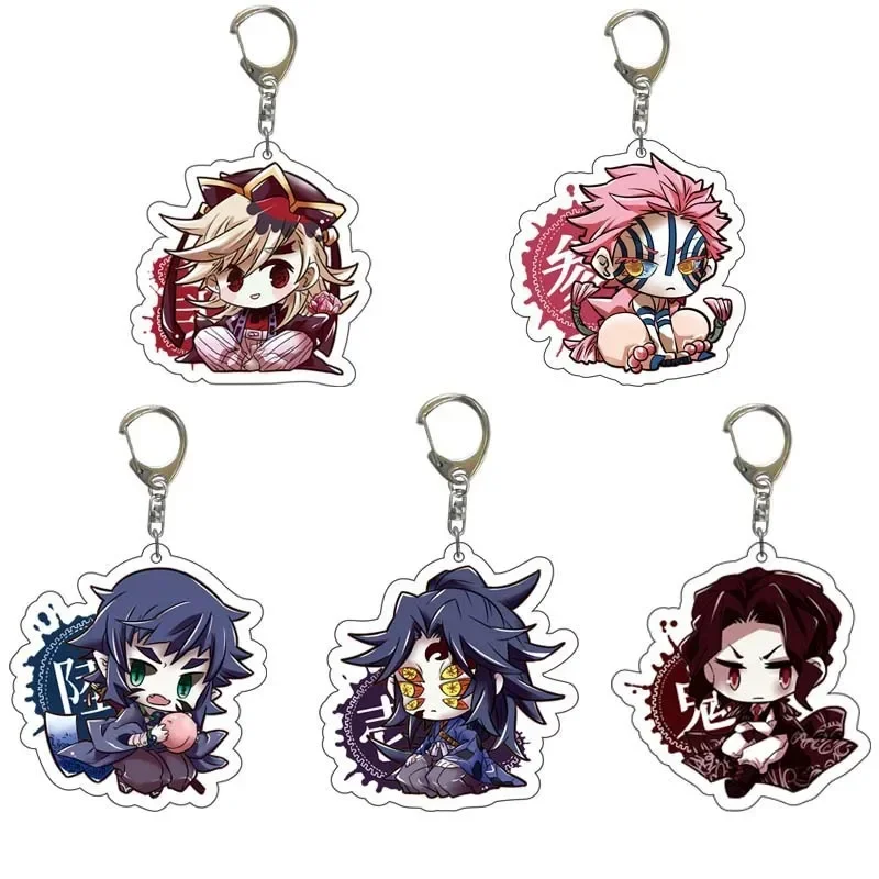 Douma Keychain Anime Kokushibou Kibutsuji Muzan Akaza Kaigaku Acryl Anime Anime Batohový batoh prívesku Demon Slayer Accessories