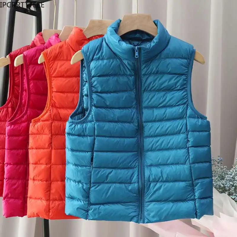 Down vesta bunda Ženy s kapucňou ultra tenký