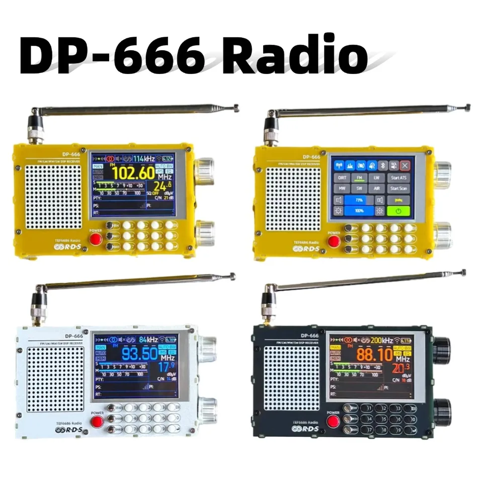 DP-666 TEF6686 Rádio vysoké citlivosť Full Band FM AM FM Rádio krátke vlnové rádio DAB Tunertechnology Radio s teleskopickou anténou