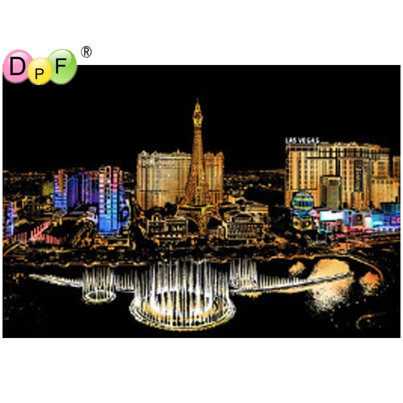 DPF Scratch Pictures Las Vegas City Paper 41x28.7cm Creative Set Sotcard ArtCard Art Darče