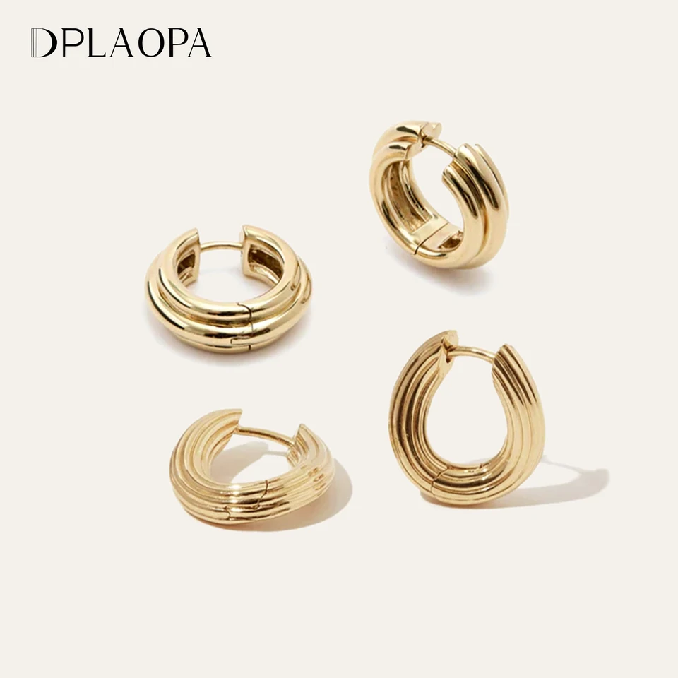 DPLAOPA Ženy 925 Sterling Silver Nepravidelný kruhový obruč Piercing Huggies 2024 Dainty Luxury Fine Svadobný darček