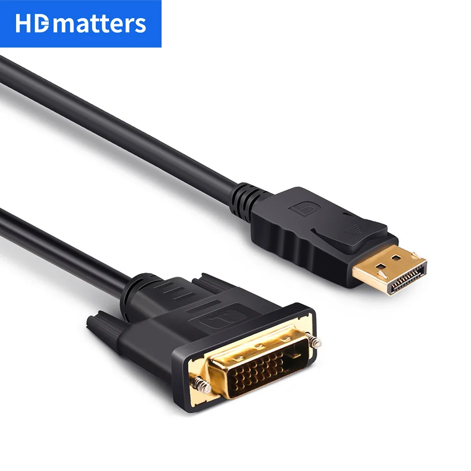 DPR Display-Port-Port DisplayPort na kábel DVI 1,8 m 1 m 0,5 m DP na DVI Adapter Converter DisplayPort na DVI Out pre HP Dell