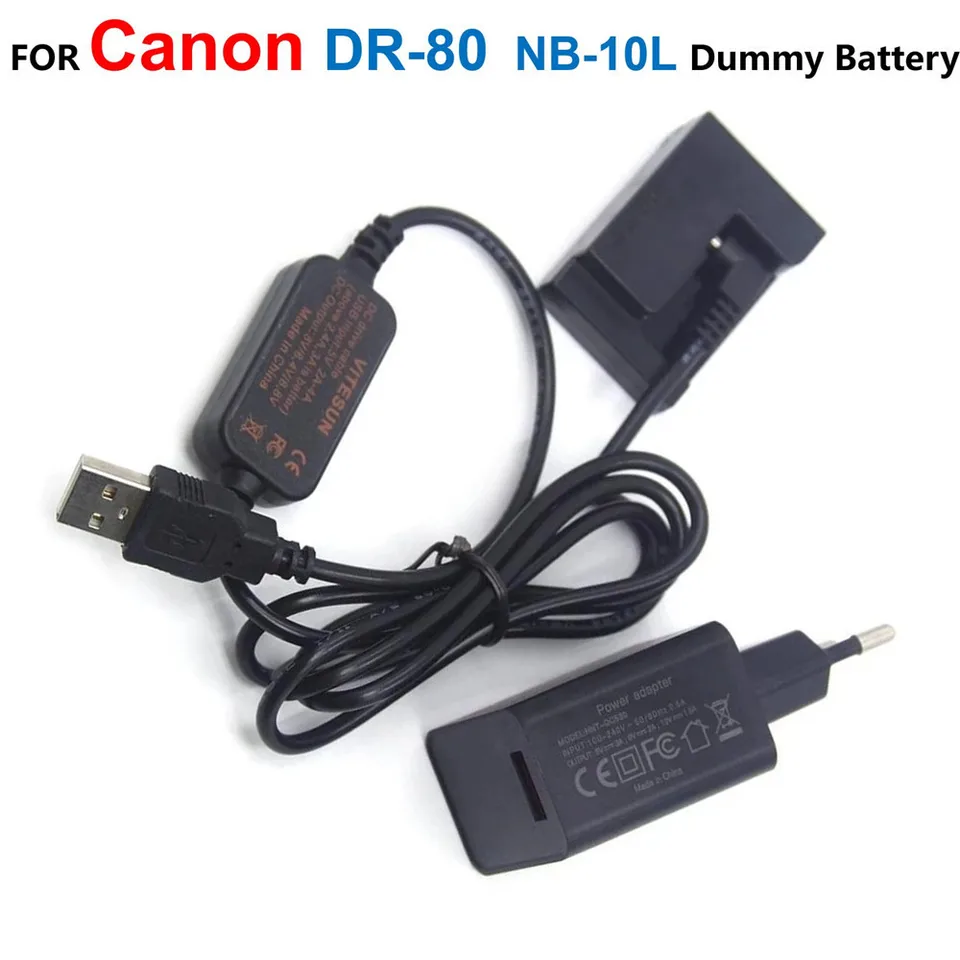 DR-80 DC Coupler NB-10L DIM) DIMICKÁ batéria+adaptér na poplatok za energiu+USB kábel CA-PS700 pre CANON G1 G1X G3X G15 G16 SX40 SX50 SX60