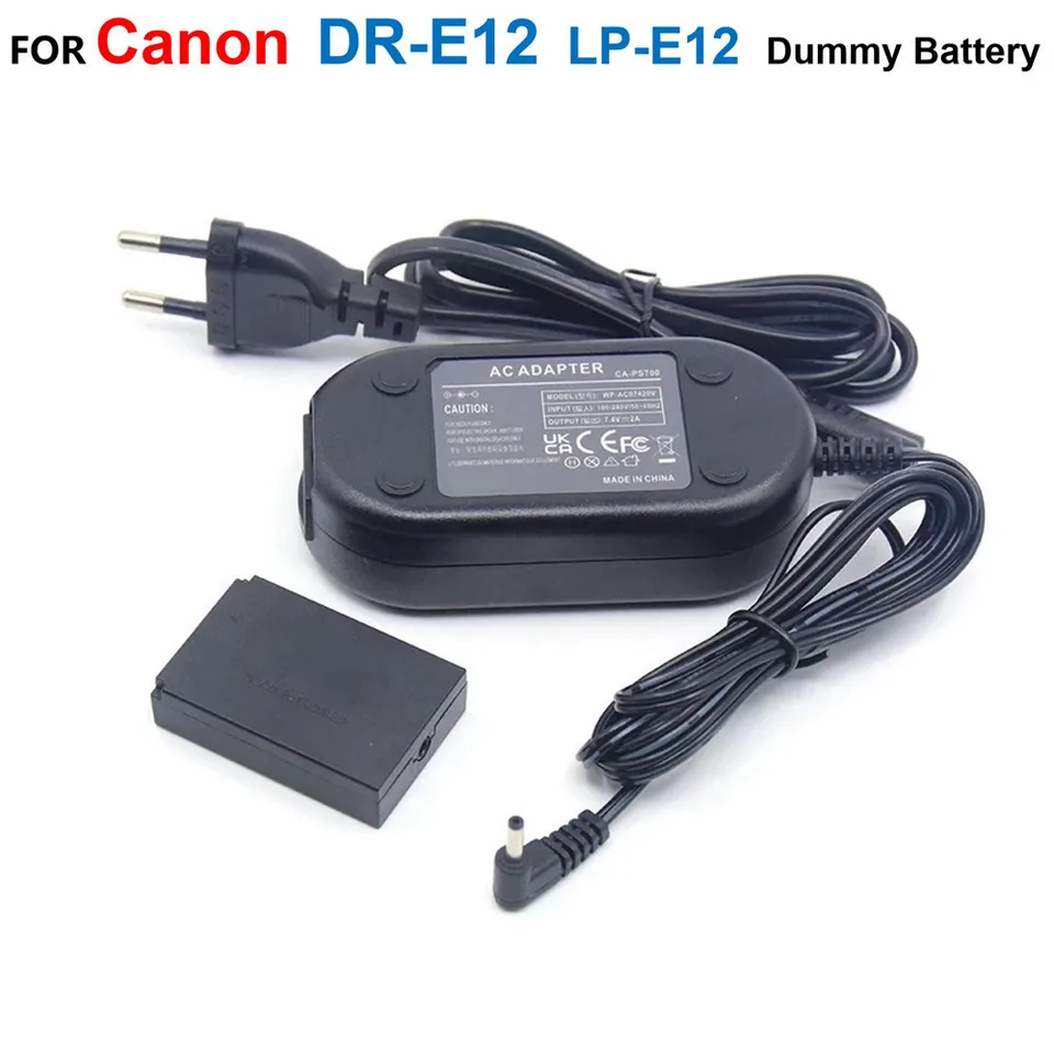 DR-E12 DC COUPLER LP-E12 FIMMICKÁ BATTERICKÁ BATTERS+ACK-E12 AC napájací adaptér CA-PS700 pre CANON EOS-M EOS-M2 EOS M10 M50 M100